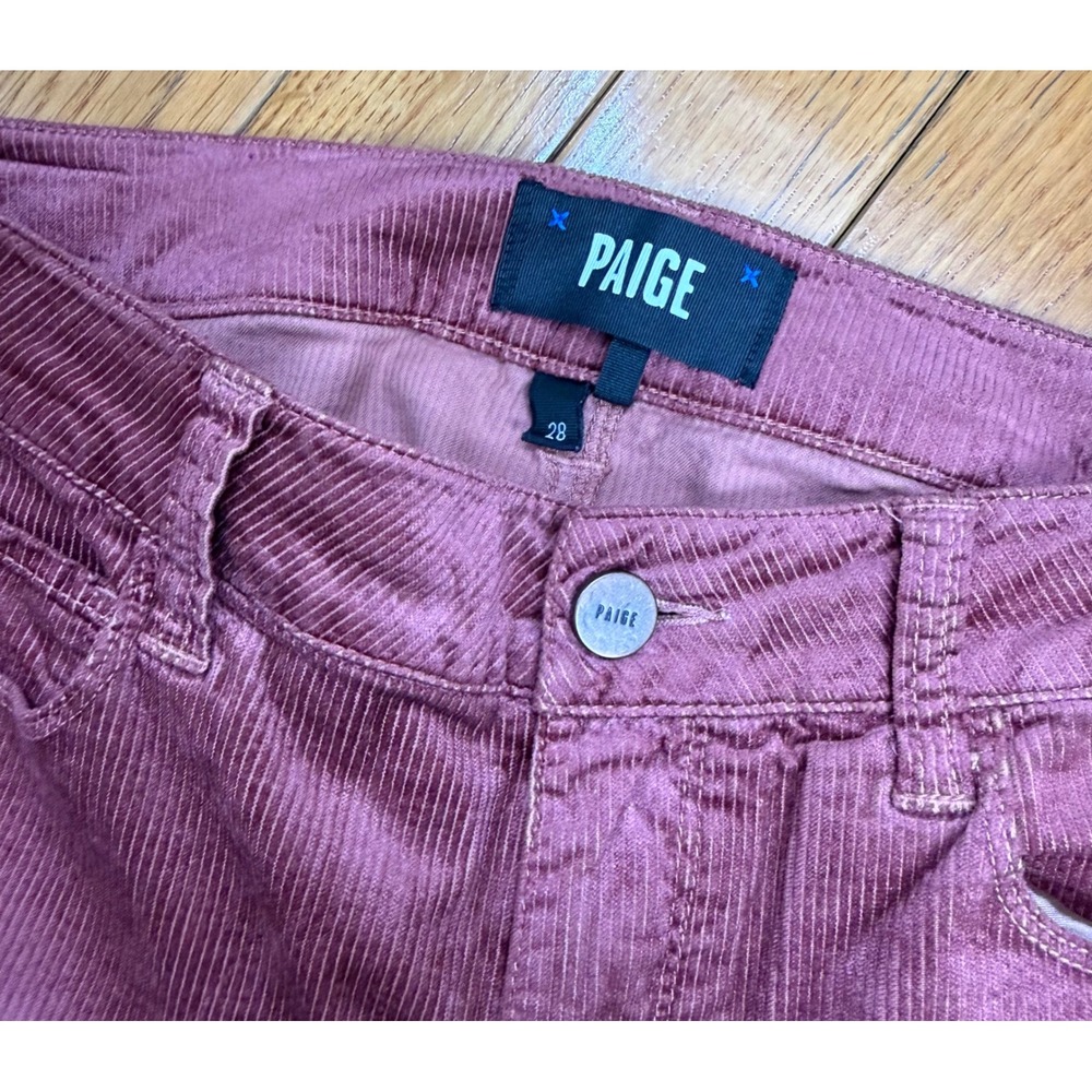 PAIGE Wide Leg Corduroy Pants Dusted Berry Pink Purple 7579E16-7595 Womens‎ 28 - Picture 3 of 9